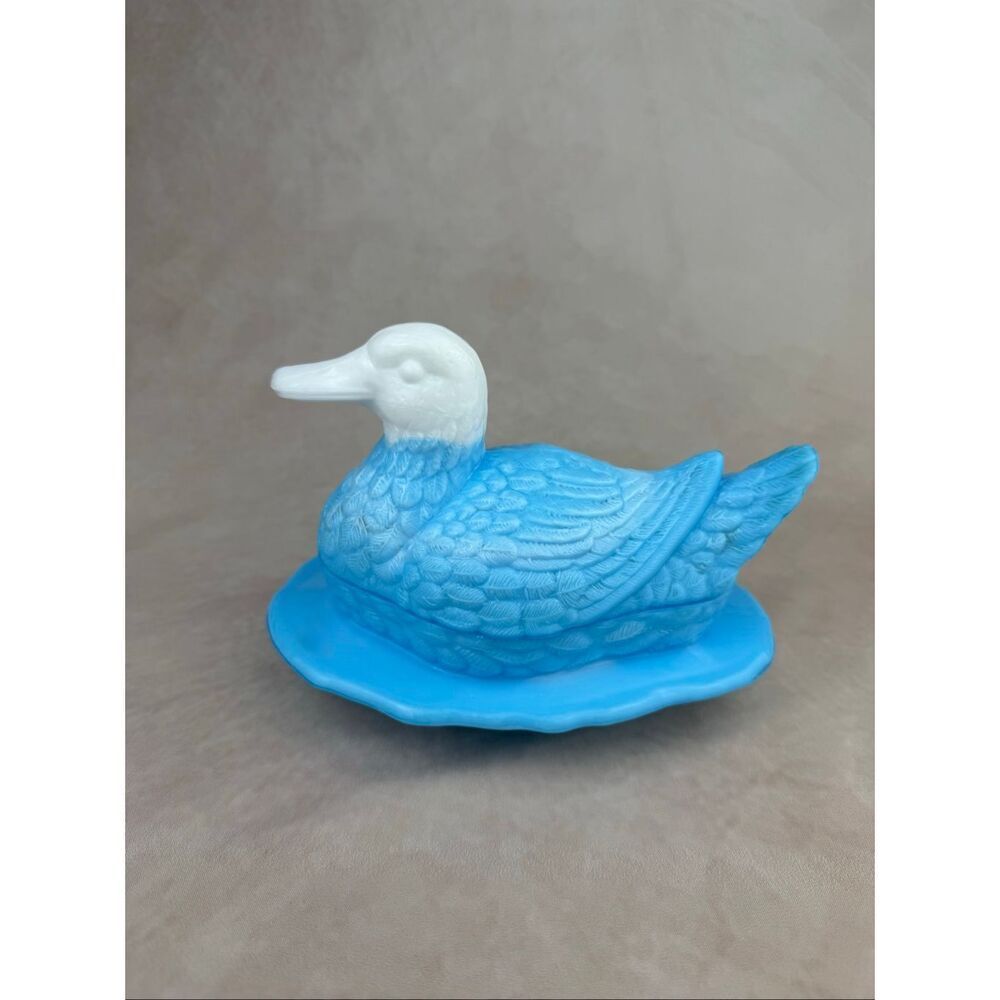 Vintage L.G. Wright Covered Duck On Nest Dish HON Cottagecore - Picture 3 of 9